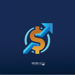 Obraz premium minimalist finance logo features a clean, modern design symbolizing growth, trust, and professionalism. 
