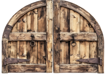 Rustic Wooden Gate with Metal Accents, Providing a Sense of History and Craftsmanship