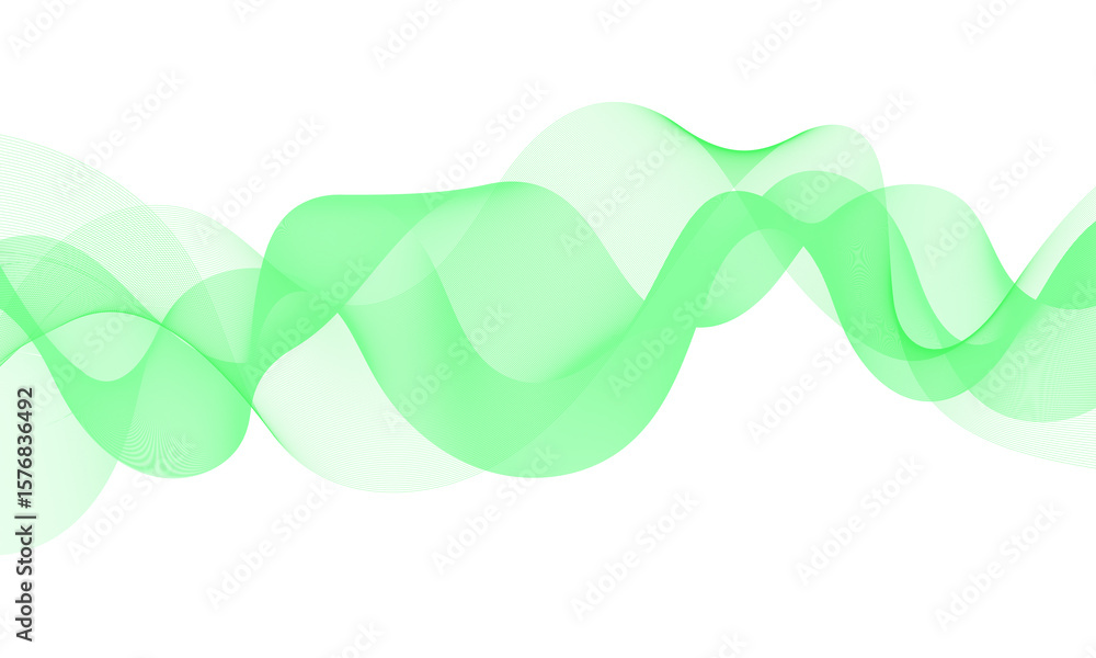 Fototapete abstract background with glowing and shiny wave line design element with modern green color gradient