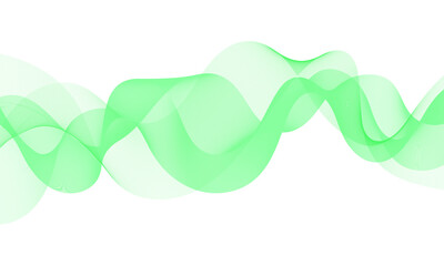 Abstract background with glowing and shiny wave line design element with modern green color gradient flowing wave lines for Futuristic technology concept. Vector illustration