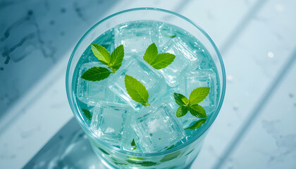 glass of water with mint
