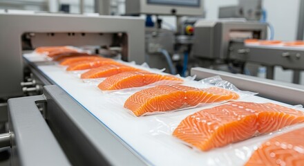 Salmon Fillet Processing Line:  Modern Food Production and Packaging in a Clean Facility