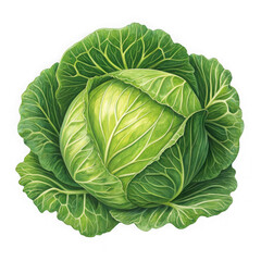 Obraz premium Vibrant green lettuce head with detailed leaf texture isolated on transparent background
