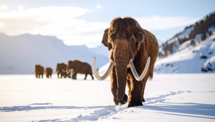 Fototapeta premium Mammoth in snowy landscape (2)