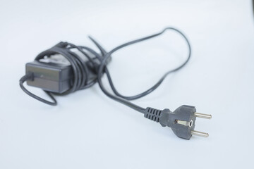 electric plug on white background