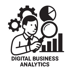 Businessman Cartoon Vector Illustration with Gear and Character Design