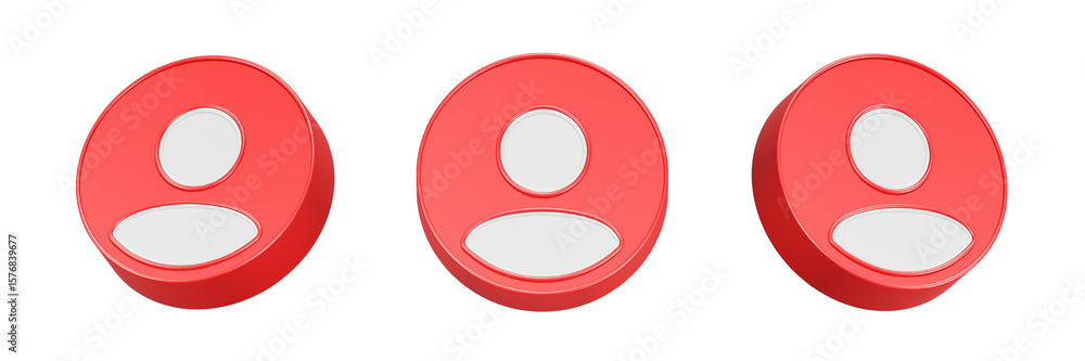 Poster person user account symbol 3d rendering