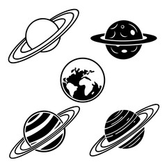 Celestial bodies orbiting through the cosmos planets space