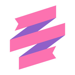 pink and purple ribbon frame for text. Vector illustration