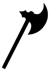 Vector Silhouette Of A Battle Axe.