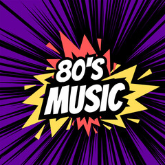 Vector text illustration for 80s Music.