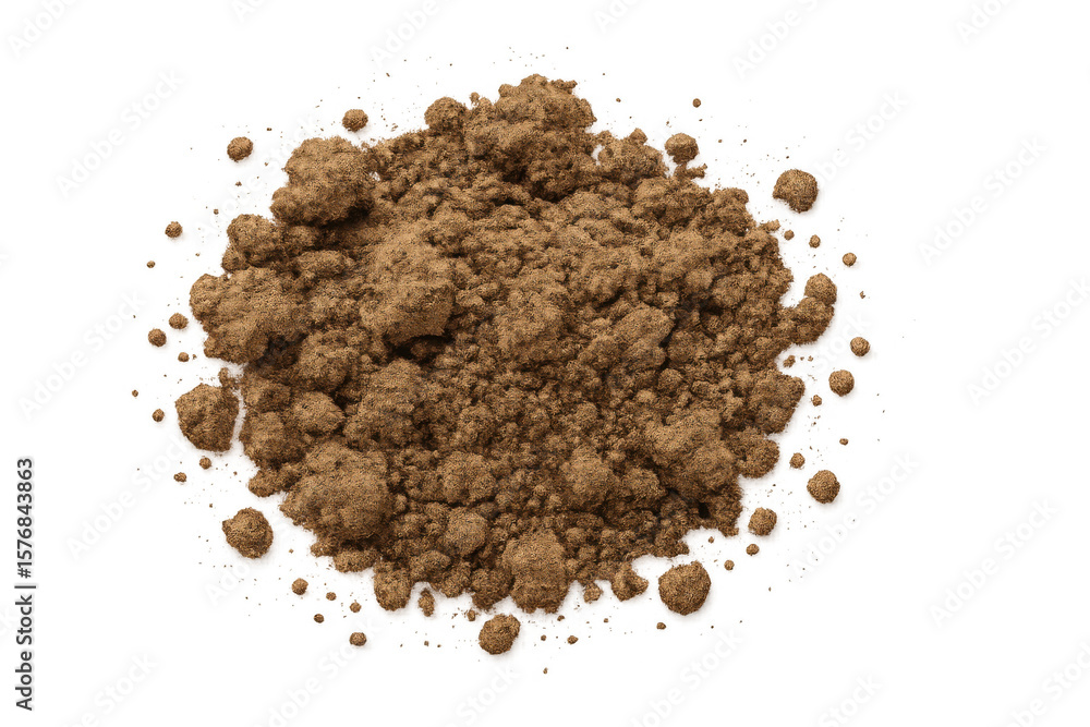Poster ground cinnamon forming a small hill isolated on transparent background, perfect for adding a touch 
