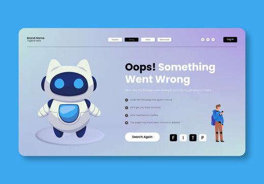 Interactive Page Not Found Template with Moving Element