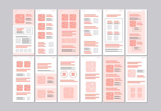 Mobile Wireframe Layout for App UIUX Design