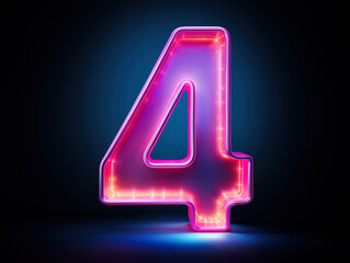 Creative and vibrant numerical number Four 4 design illustration