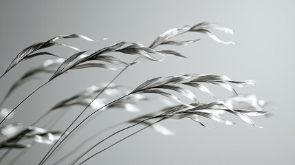 Graceful, swaying grasses in monochrome light.