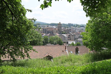 Vue d'ensemble du village, village d'Eymoutiers, département de la Haute Vienne, France