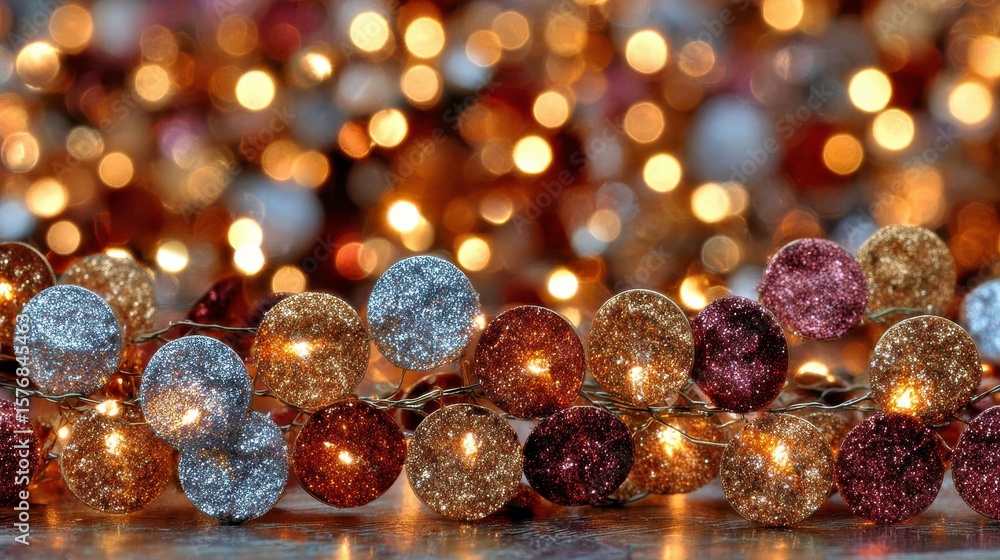 Poster elegant golden bokeh effect with subtle sparkles and decorative orbs for a gentle touch in holiday o