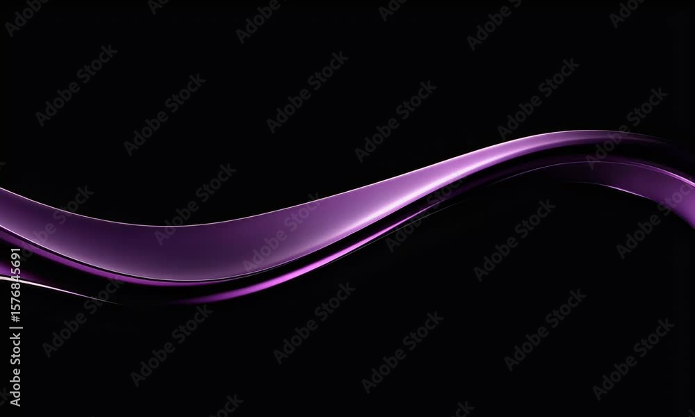Poster a close-up of the edge and curves of an abstract purple form on a black background, rendered in a fl