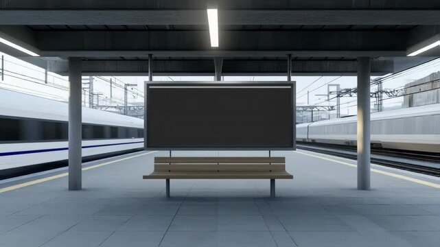 Billboard for advertising in the public area railway station