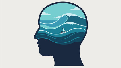 Inner Ocean: A Mindful Seascape Illustration