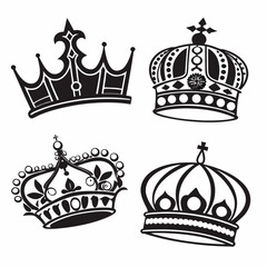 Royal Crown Designs Black Silhouettes regal monarchy