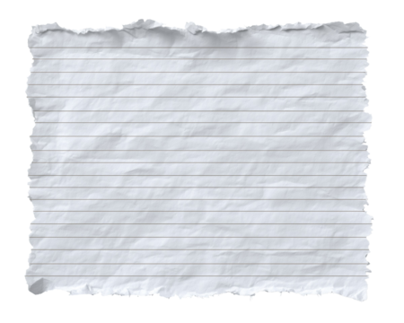 Torn piece of lined paper