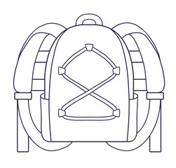 体にフィットするリュックの線画