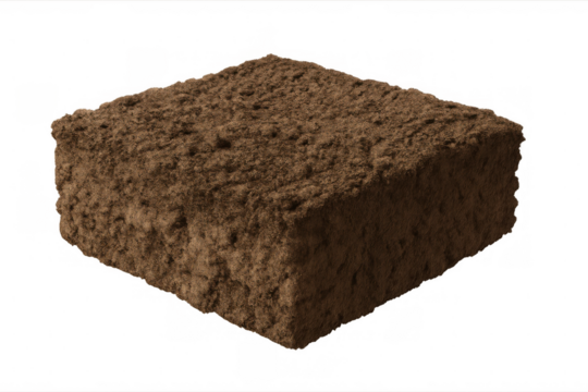 Piece of dirt or soil floating on a transparent background, perfect for composting, gardening, or agriculture projects