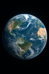Beautiful Earth planet view from space with glowing blue oceans