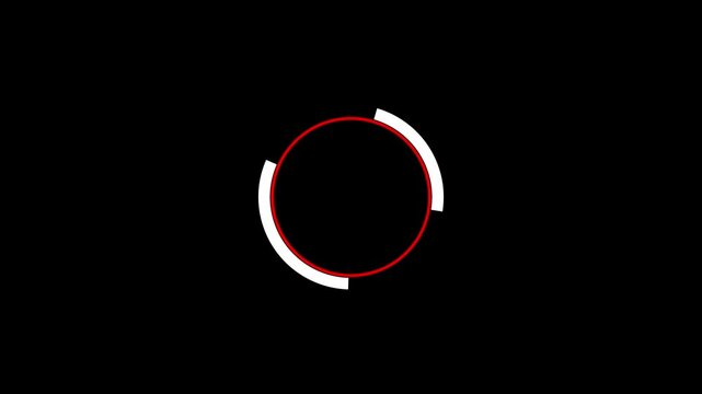 Futuristic Loading Glitch Circle &ndash; Red White Rotating UI Animation for Cyber Media Player  High $ Bestseller Stock Asset
