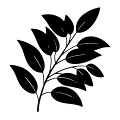 black and white leaves vector