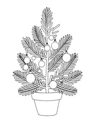 Happy Christmas coloring pages, coloring book, black and white, line art, Vector illustration, Christmas printable Coloring Page, winter, holiday, Christmas Art