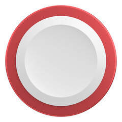Circle button. Price tag. 3D illustration.