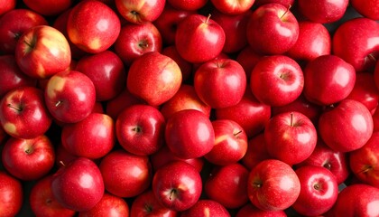 Fresh Harvest Vibrant red apples pile, a healthy delight showing orchard bounty and seasonal flavor.