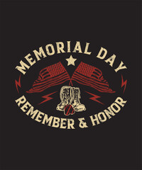 memorial day remember and honor vintage usa patriotic design for t-shirt and apparel. graphic design.