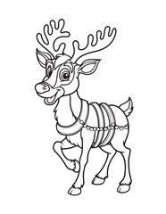 Happy Christmas coloring pages, coloring book, black and white, line art, Vector illustration, Christmas printable Coloring Page, winter, holiday, Christmas Art