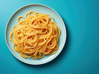 Superb Pasta tagliatelle with pesto sauce and other vegetables on a wood background