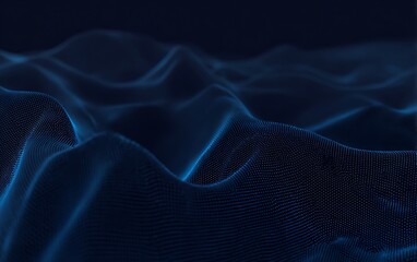 Abstract blue digital wave with dots