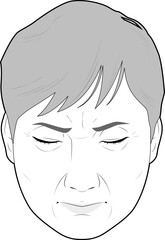 悲しい顔のシニア女性