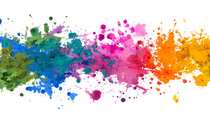 Obraz premium Colorful paint splatters on black background