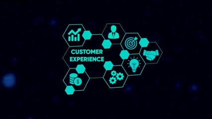 Visual representation of customer experience strategies and business concepts in modern design