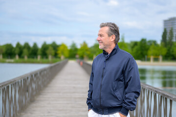 Confident Senior Man Outdoors
