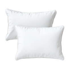 Two new soft pillows isolated on white transparent