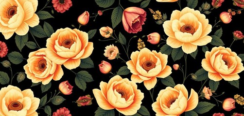Elegant vintage floral vector seamless pattern, perfect for wallpaper or textile design,  background,  blossom