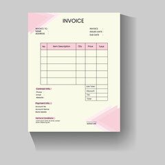 Clean invoice template vector design and Invoice minimal design template. Bill form business invoice accounting.
