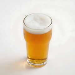Refreshing Pint of Light Beer Golden Ale in a Clear Glass