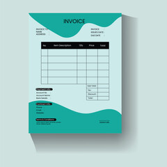Clean invoice template vector design and Invoice minimal design template. Bill form business invoice accounting.