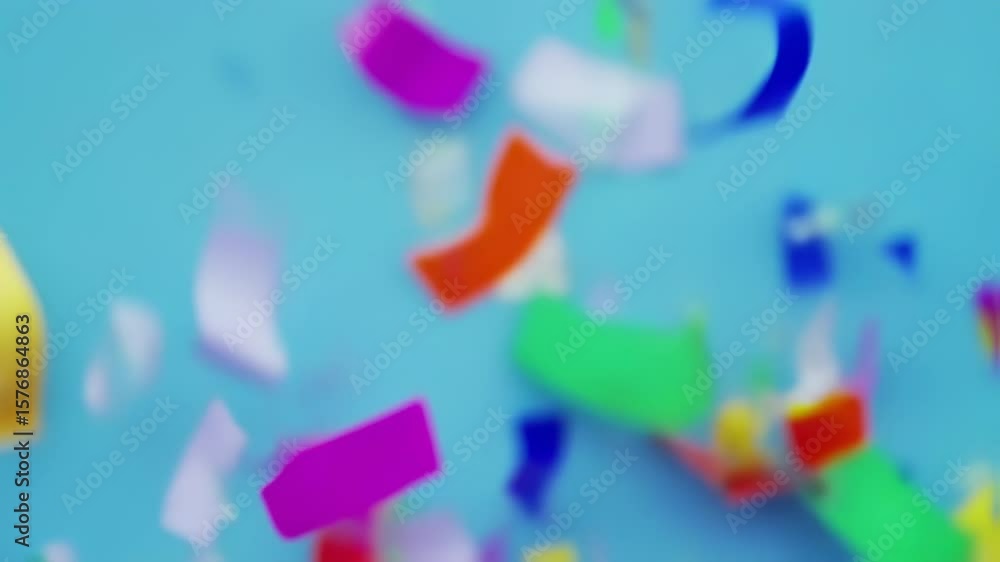 Poster blurred multicolored decorative objects on a pastel background