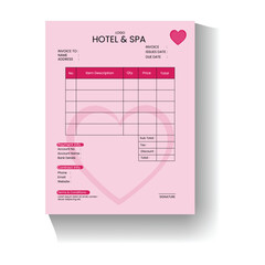 Clean invoice template vector design and Invoice minimal design template. Bill form business invoice accounting.